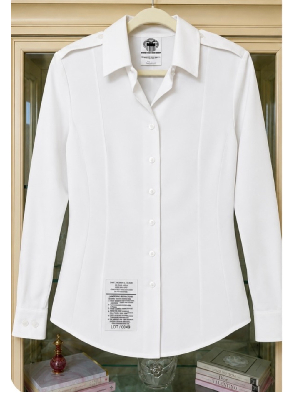 Women's Defense Logistics Agency White Button Down Shirt Size 12